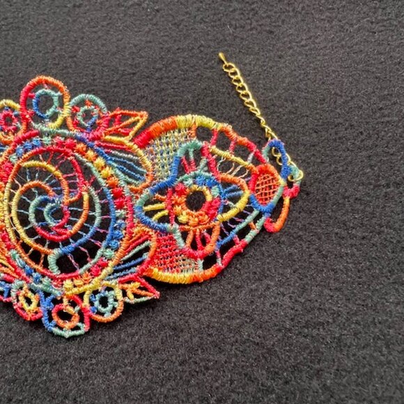 Homemade Multicolored Lace Bracelet - Picture 2 of 7